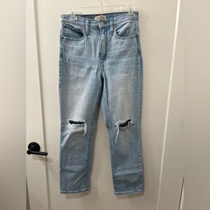 Madewell Light Blue Distressed Ankle Jeans